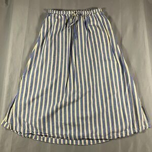 Universal Thread Skirt Womens Small Blue Stripe Midi A Line Drawstring Pockets